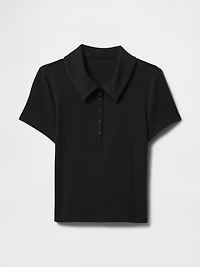 Modern Rib Crop Polo Shirt