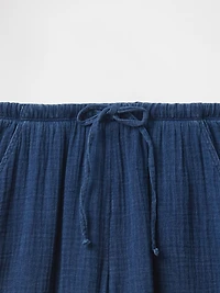Kids Crinkle Gauze Denim Baggy Pants