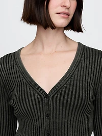 Plaited Rib Crop Cardigan