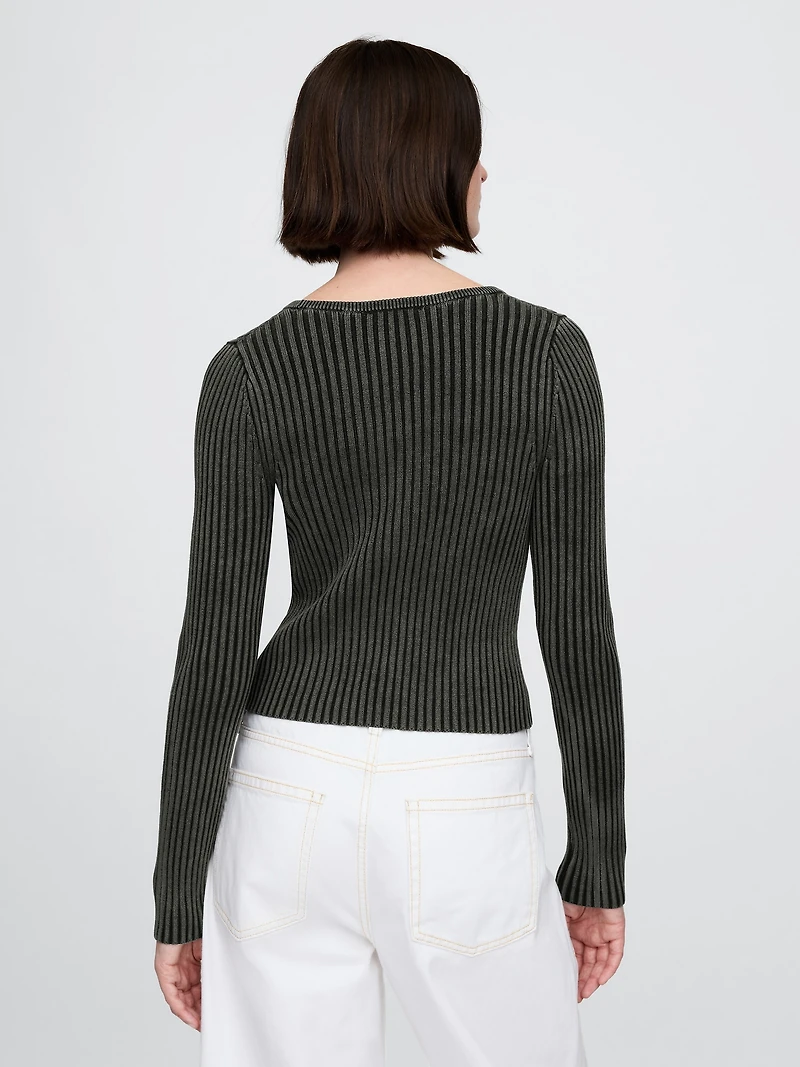 Plaited Rib Crop Cardigan