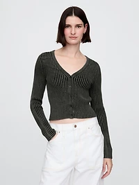 Plaited Rib Crop Cardigan