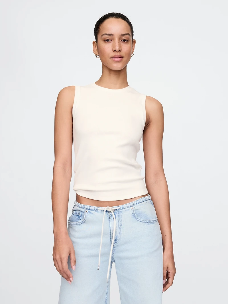 Modern Rib High-Neck Top
