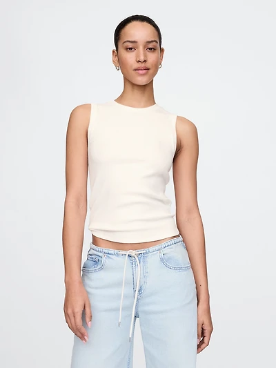 Modern Rib High-Neck Top