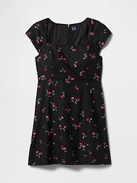Linen-Blend Cap-Sleeve Mini Dress