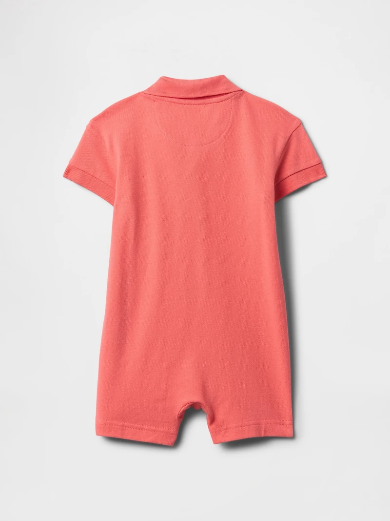 Baby Pique Polo Shorty One-Piece