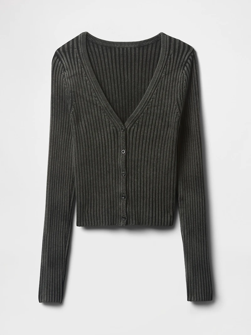 Plaited Rib Crop Cardigan