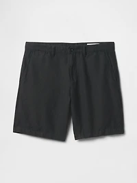 8" Linen-Cotton Shorts