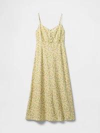 Linen-Blend Maxi Slip Dress