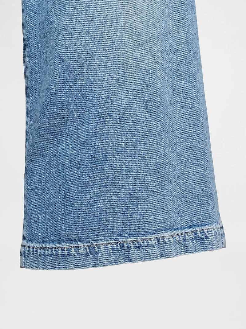 High Rise Denim Culotte Jeans