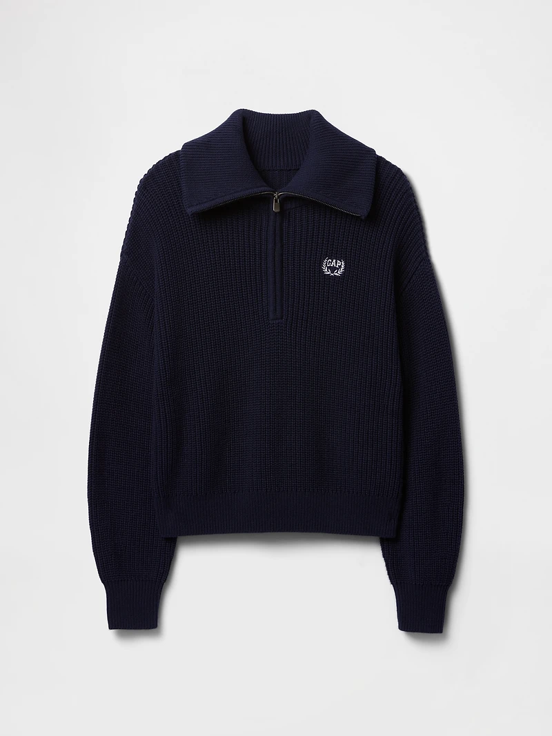 100% Cotton Half-Zip Pullover Sweater