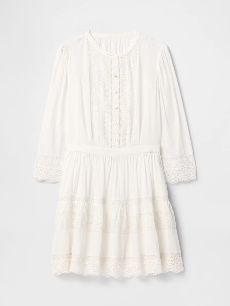 Lace-Trim Mini Dress