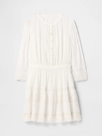 Lace-Trim Mini Dress