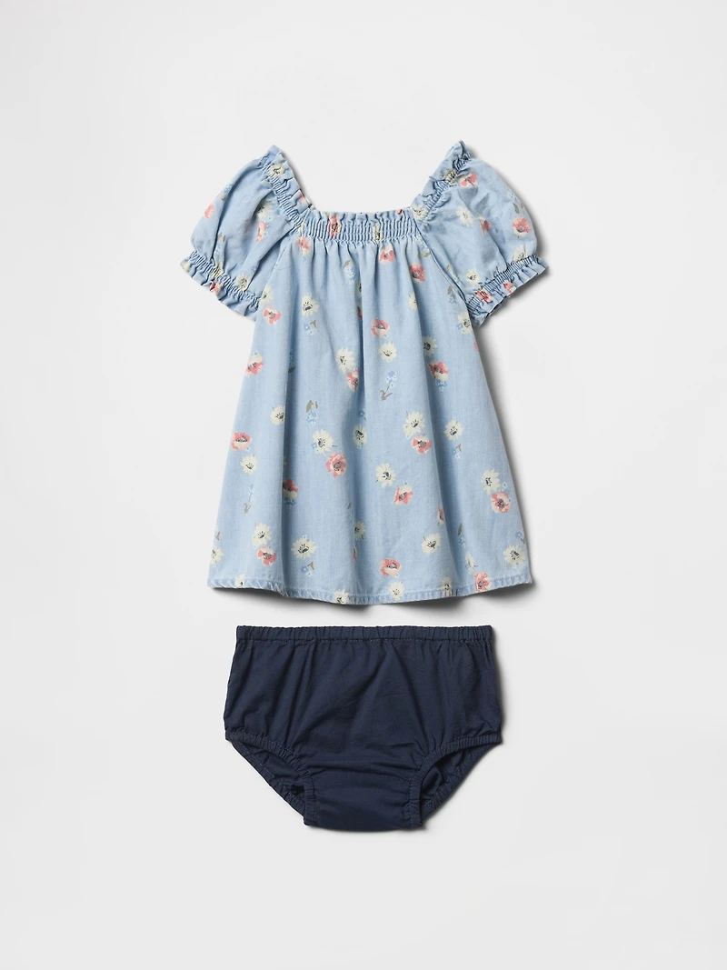 Baby Floral Denim Dress