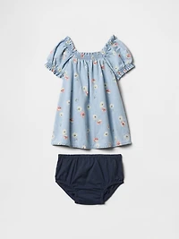 Baby Floral Denim Dress