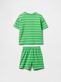 Baby & Toddler Terry Textured Stripe Outfit Set