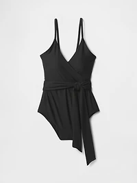 Tie-Knot Cutout Wrap One-Piece Swimsuit