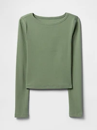 Heavyweight Rib Boatneck Crop T-Shirt