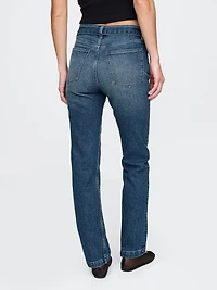 High Rise Belted '90s Slim Straight Jeans