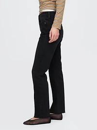 High Rise Split-Hem '90s Slim Straight Jeans