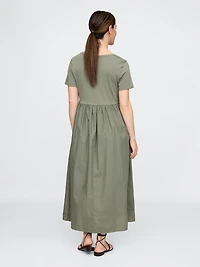 Maternity Mixed Media Maxi Dress