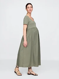 Maternity Mixed Media Maxi Dress