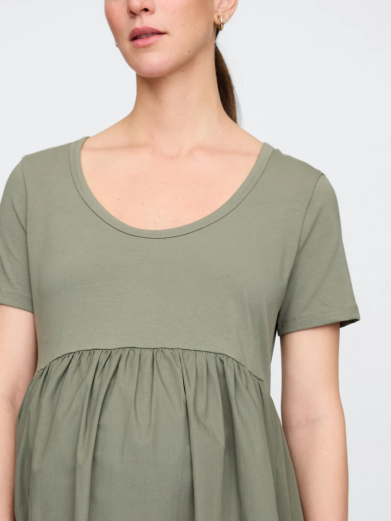 Maternity Mixed Media Maxi Dress