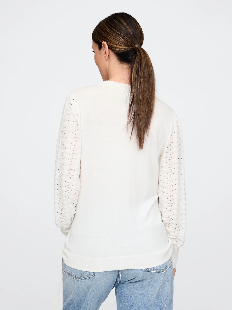 Maternity Lightweight CashSoft Pointelle Sweater