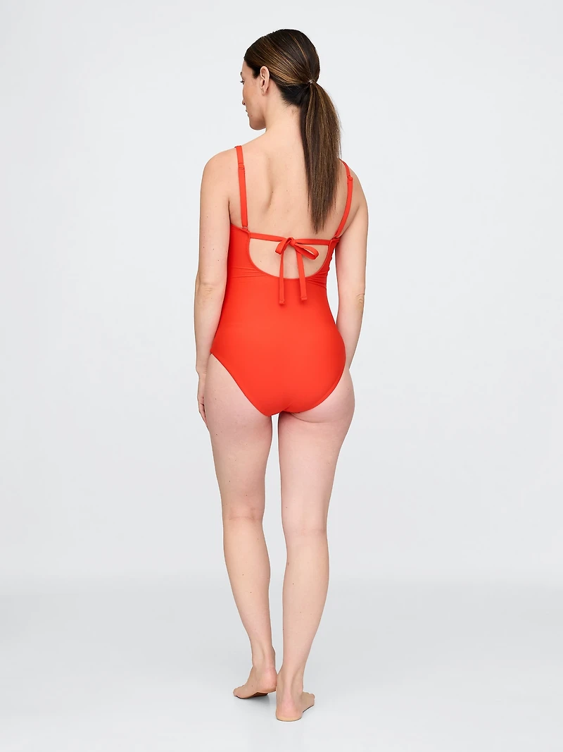 Maternity Square Neck One-Piece Swimsuit