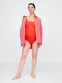 Maternity Square Neck One-Piece Swimsuit
