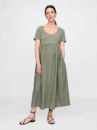 Maternity Mixed Media Maxi Dress