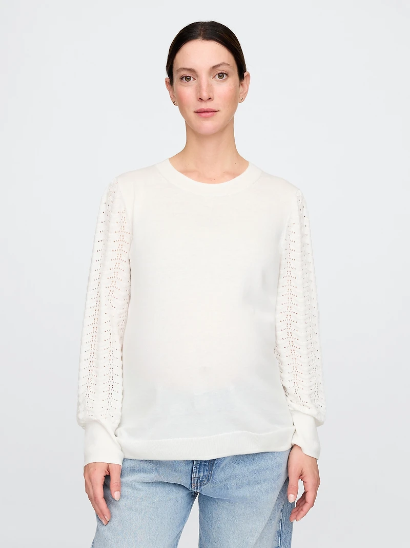 Maternity Lightweight CashSoft Pointelle Sweater