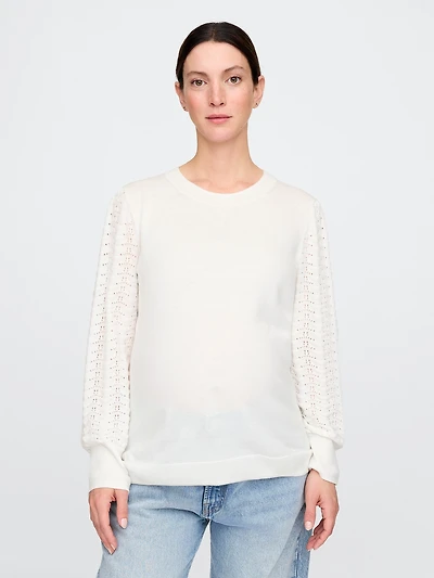 Maternity Lightweight CashSoft Pointelle Sweater