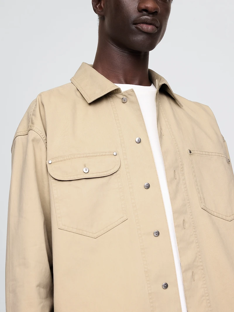 Twill Utility Shirt Jacket