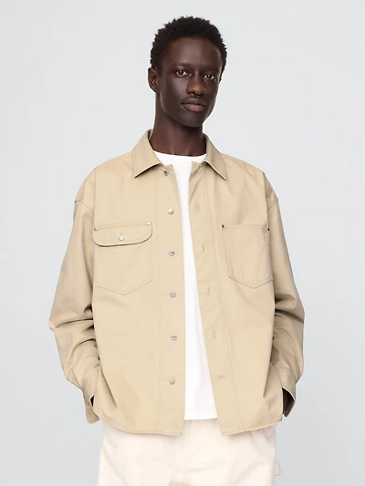 Twill Utility Shirt Jacket