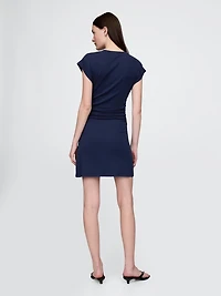 Modern Rib Ruched Mini Dress