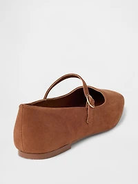 Vegan Suede Mary Jane Flats