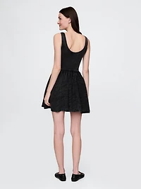 Cotton Gauze Mixed Media Mini Tank Dress