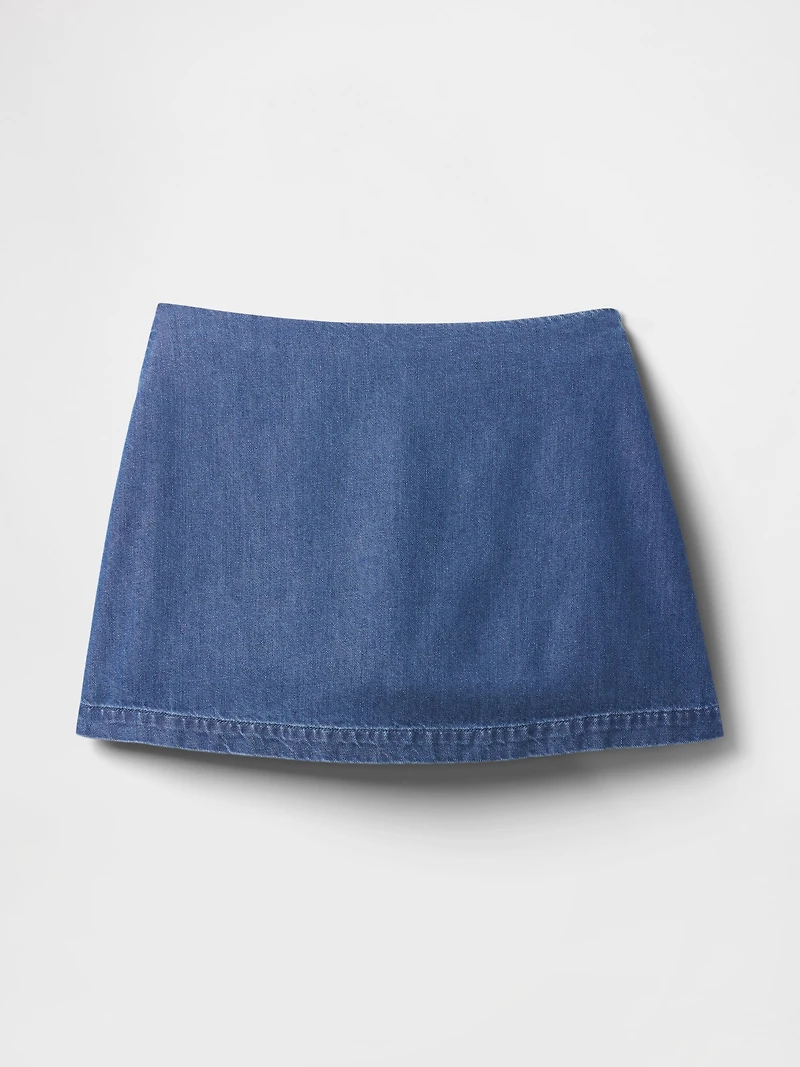 UltraSoft Denim Mini Skort
