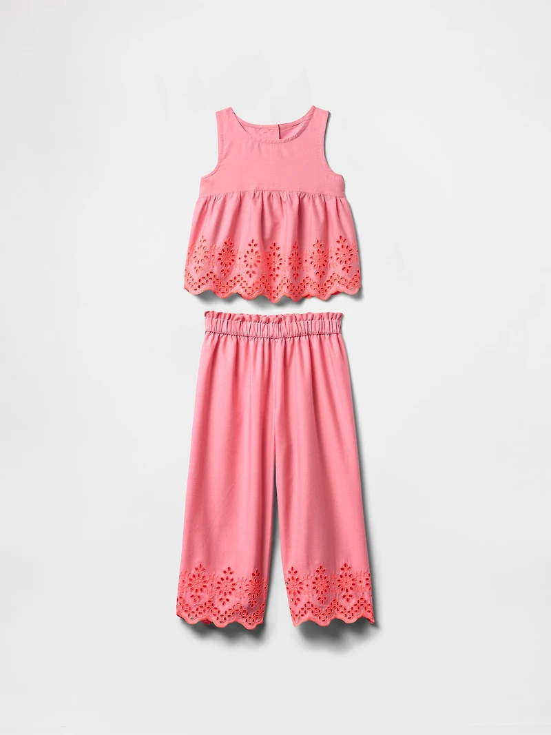 Baby & Toddler Eyelet Poplin Outfit Set