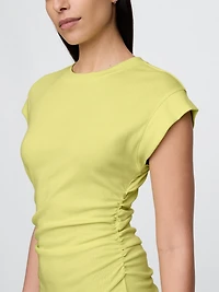 Modern Rib Ruched Mini Dress