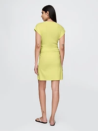 Modern Rib Ruched Mini Dress