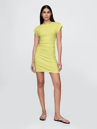 Modern Rib Ruched Mini Dress