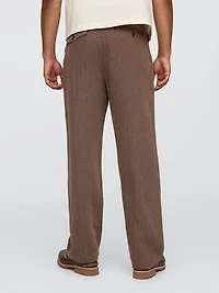 Linen-Cotton '90s Loose Pleated Khakis