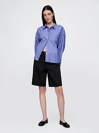 11"  Mid Rise Longline Denim Shorts
