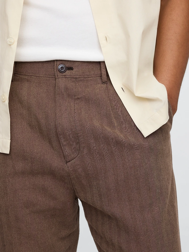 Linen-Cotton '90s Loose Pleated Khakis