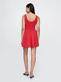 Cotton Gauze Mixed Media Mini Tank Dress
