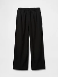 Linen-Blend Easy Wide-Hem Pants