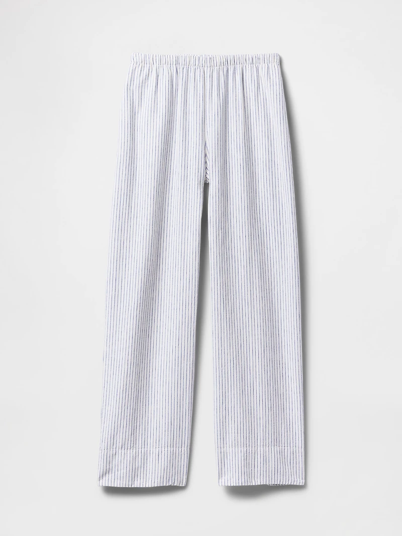 Linen-Blend Easy Wide-Hem Pants