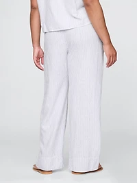 Linen-Blend Easy Wide-Hem Pants