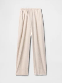 Linen-Blend Easy Wide-Hem Pants